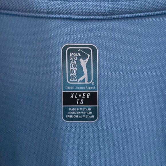 PGA Tour Light Blue Polo Shirt Men's Size Large XL Preppy Classic Moisture Wick - Picture 4 of 8
